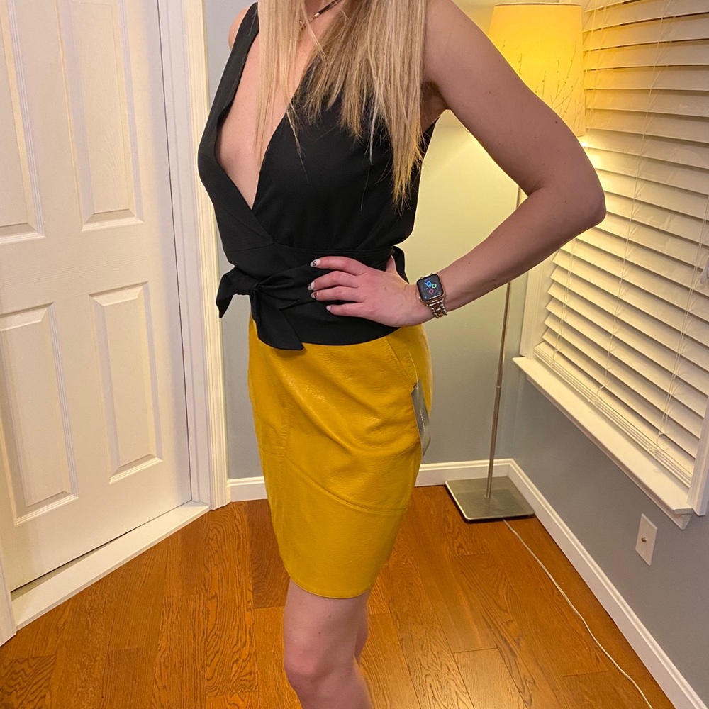 Faux leather skirt